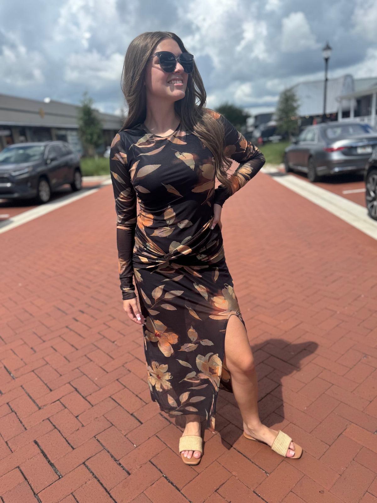 After Dark Printed Midi Dress
