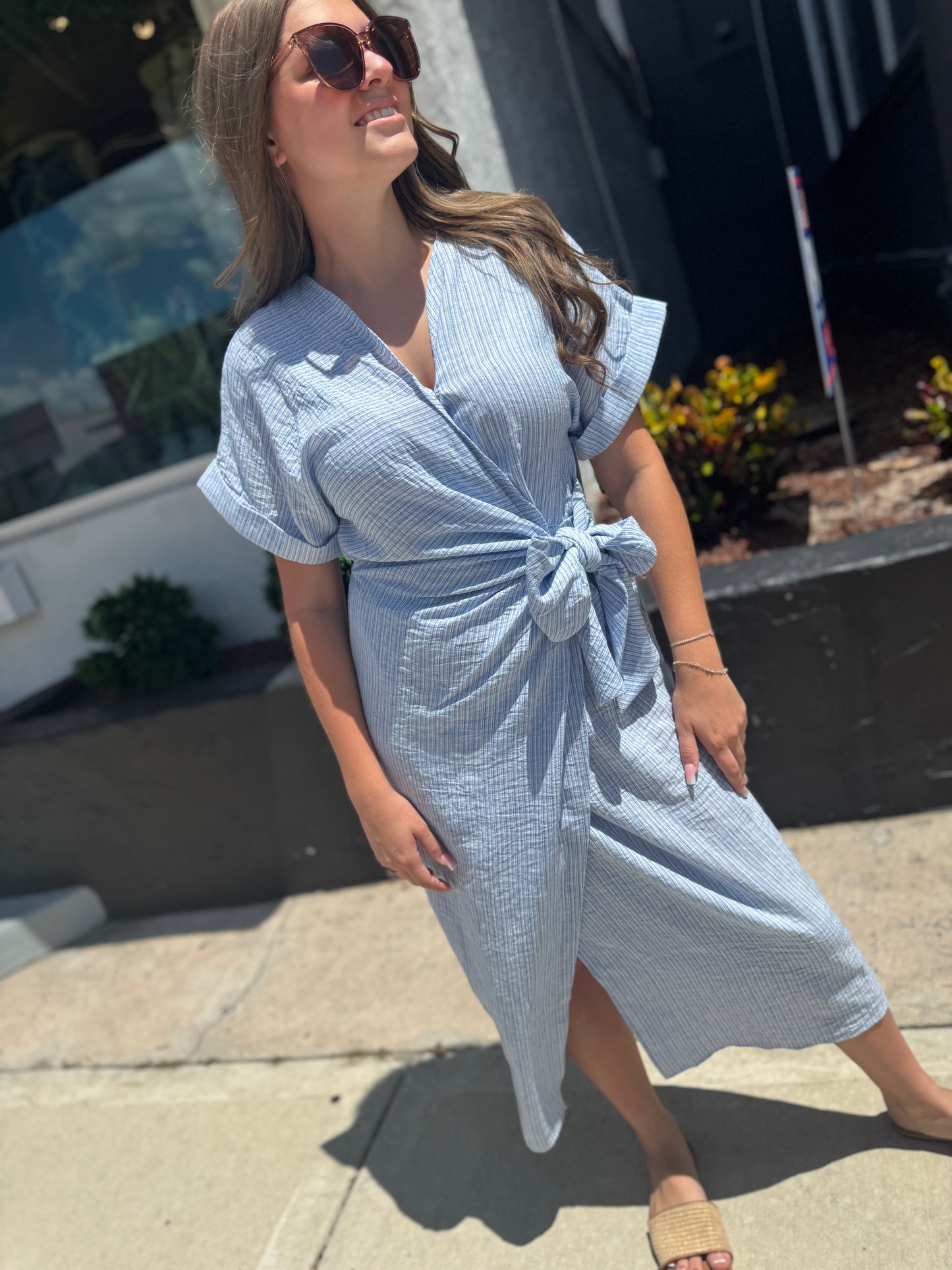 Sunday Stroll Tie Midi Dress