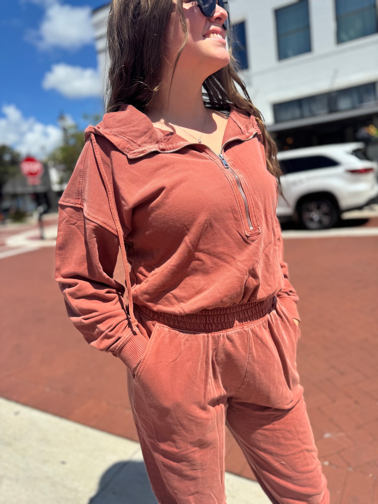 Zip & Zip French Terry Jumpsuit - 5 COLORS