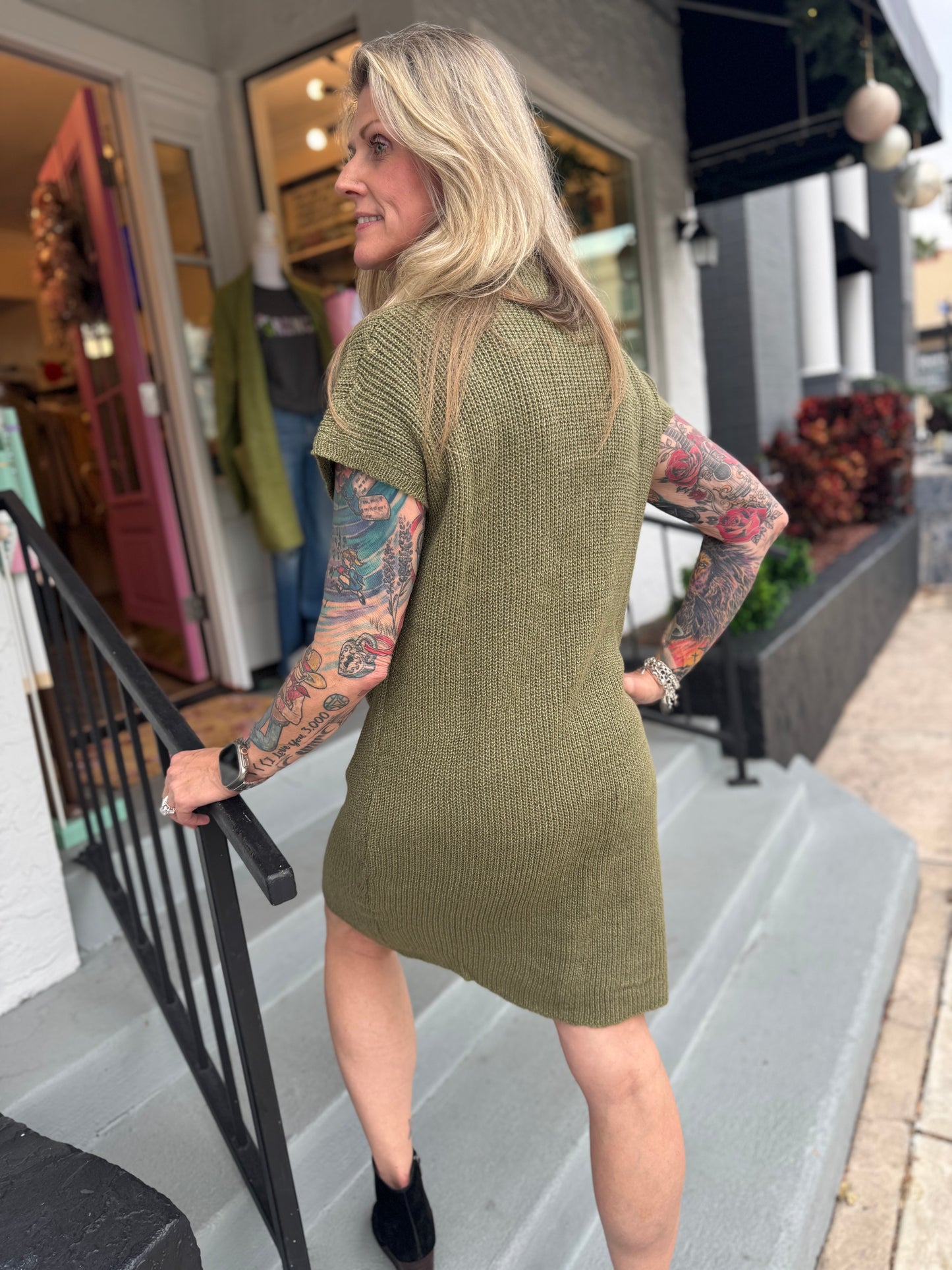 Cozy Chic Mock Neck Sweater Dress - 3 Colors