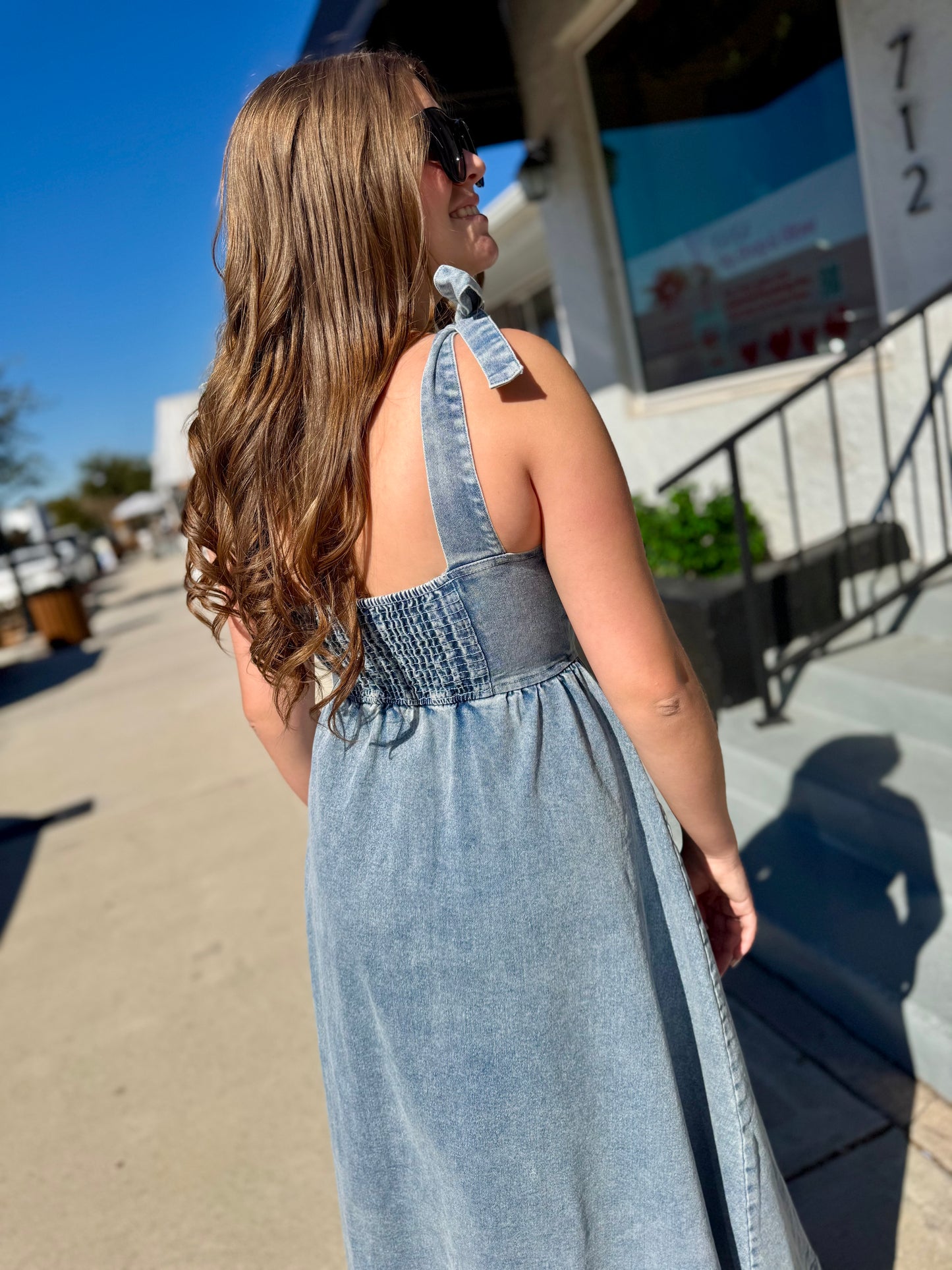 The Country Side Denim Midi Dress