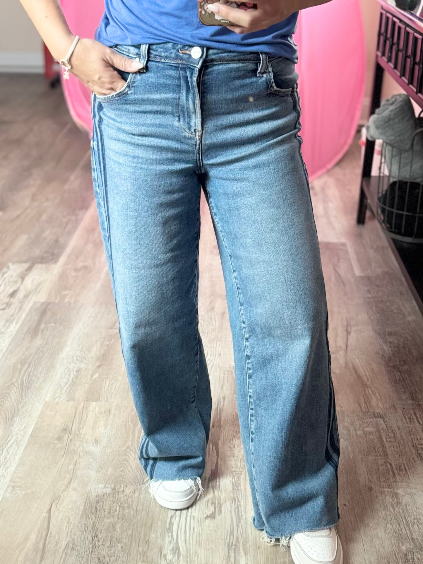 The Sissy Striped Wide Leg Jeans