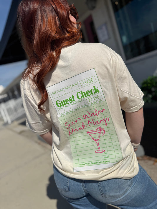 Save Water Guest Check Tee