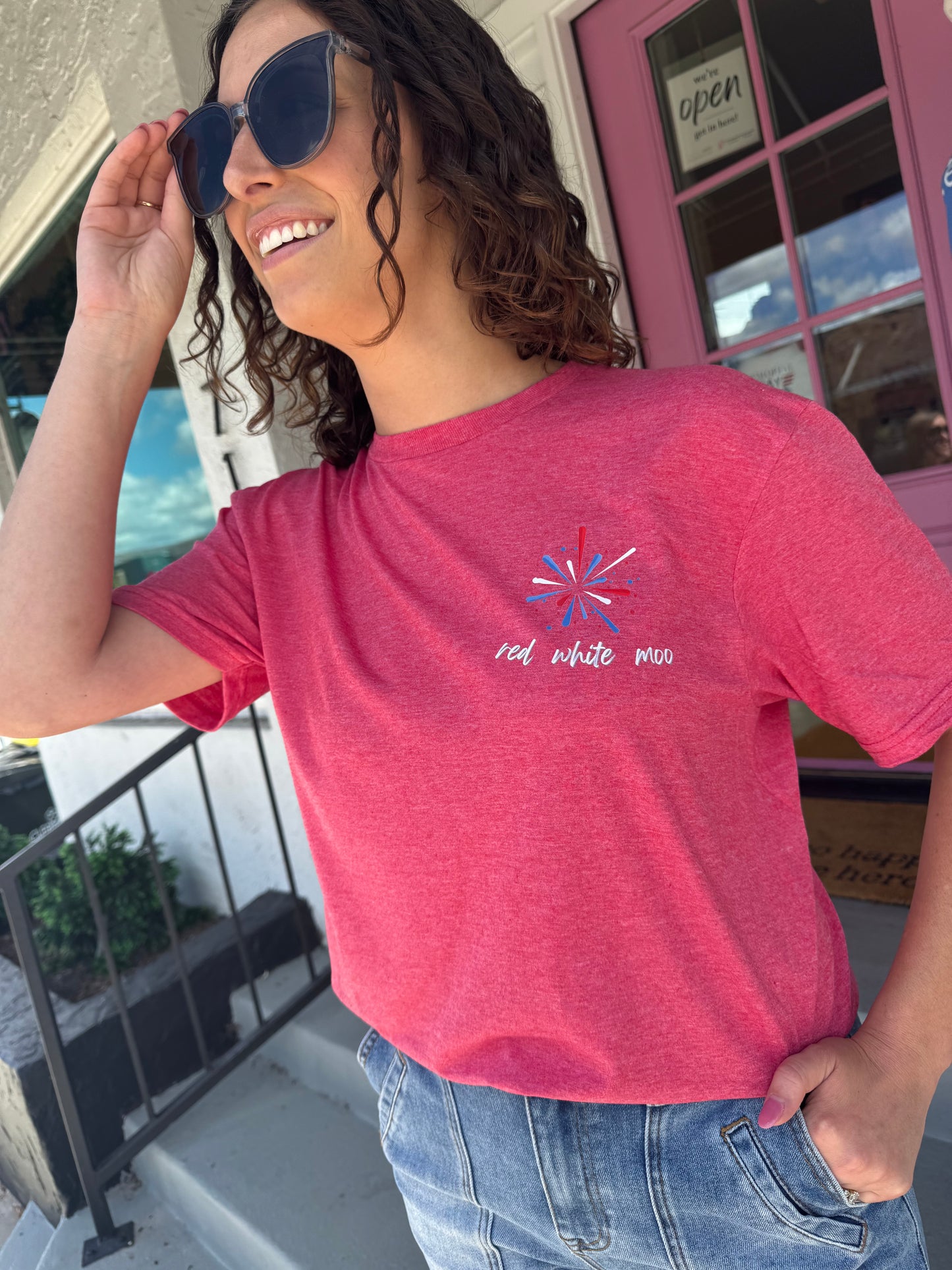 Red, White & Moo Tee