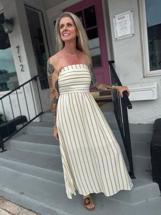 Sunlit Stroll Linen Midi Dress