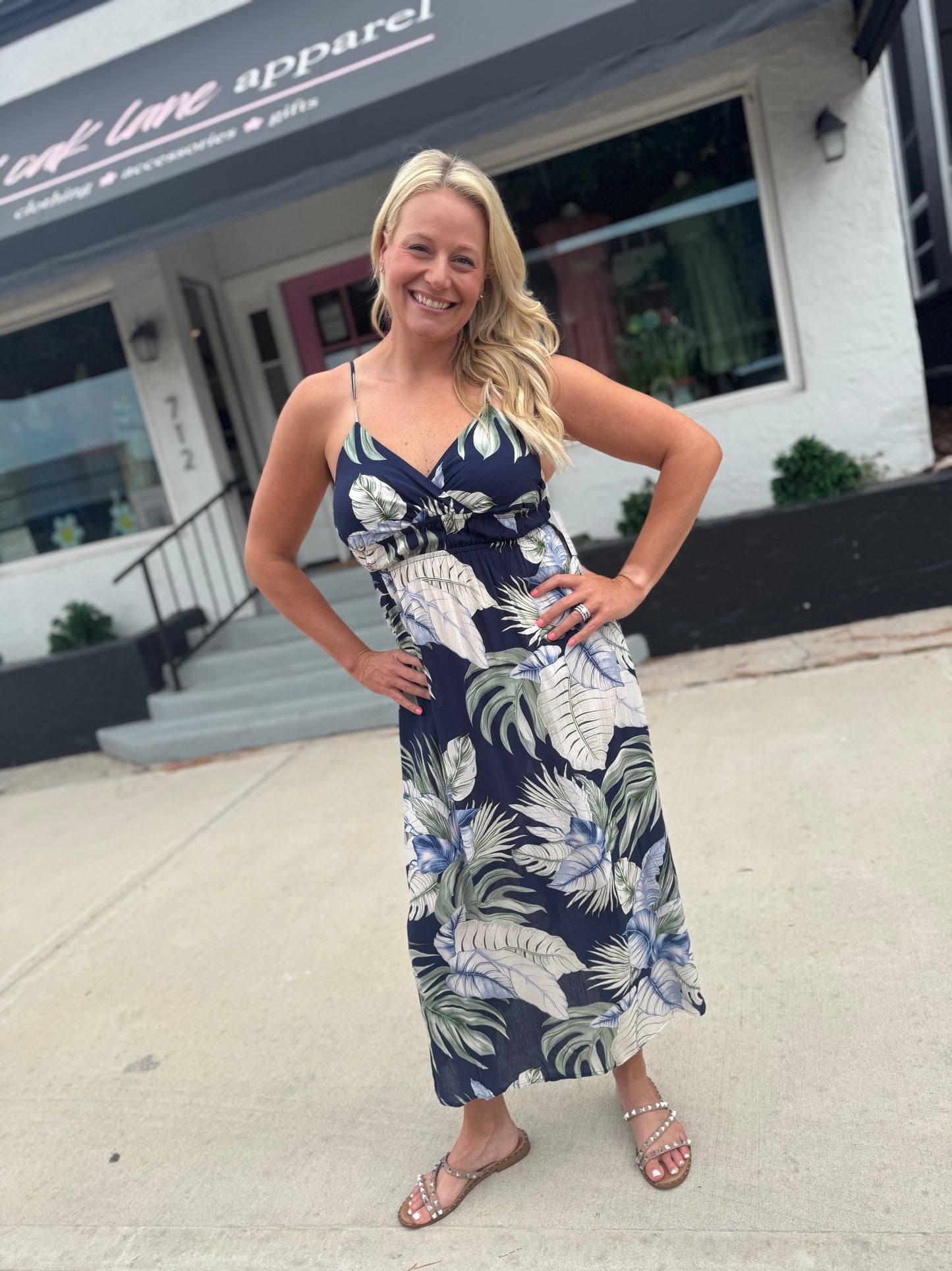 Coastal Bloom Midi Dress