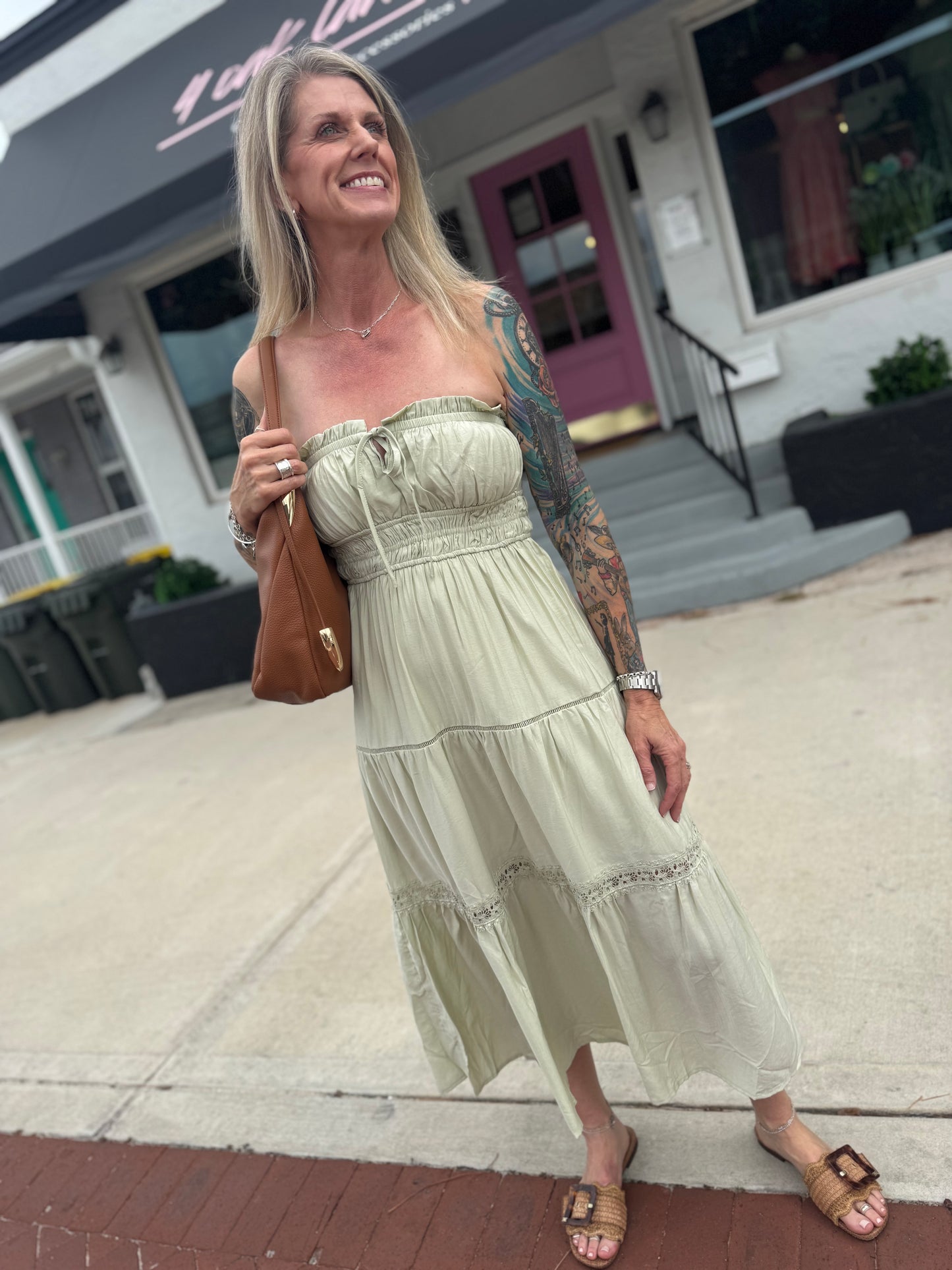 Sweet Escape Tie Front Midi Dress
