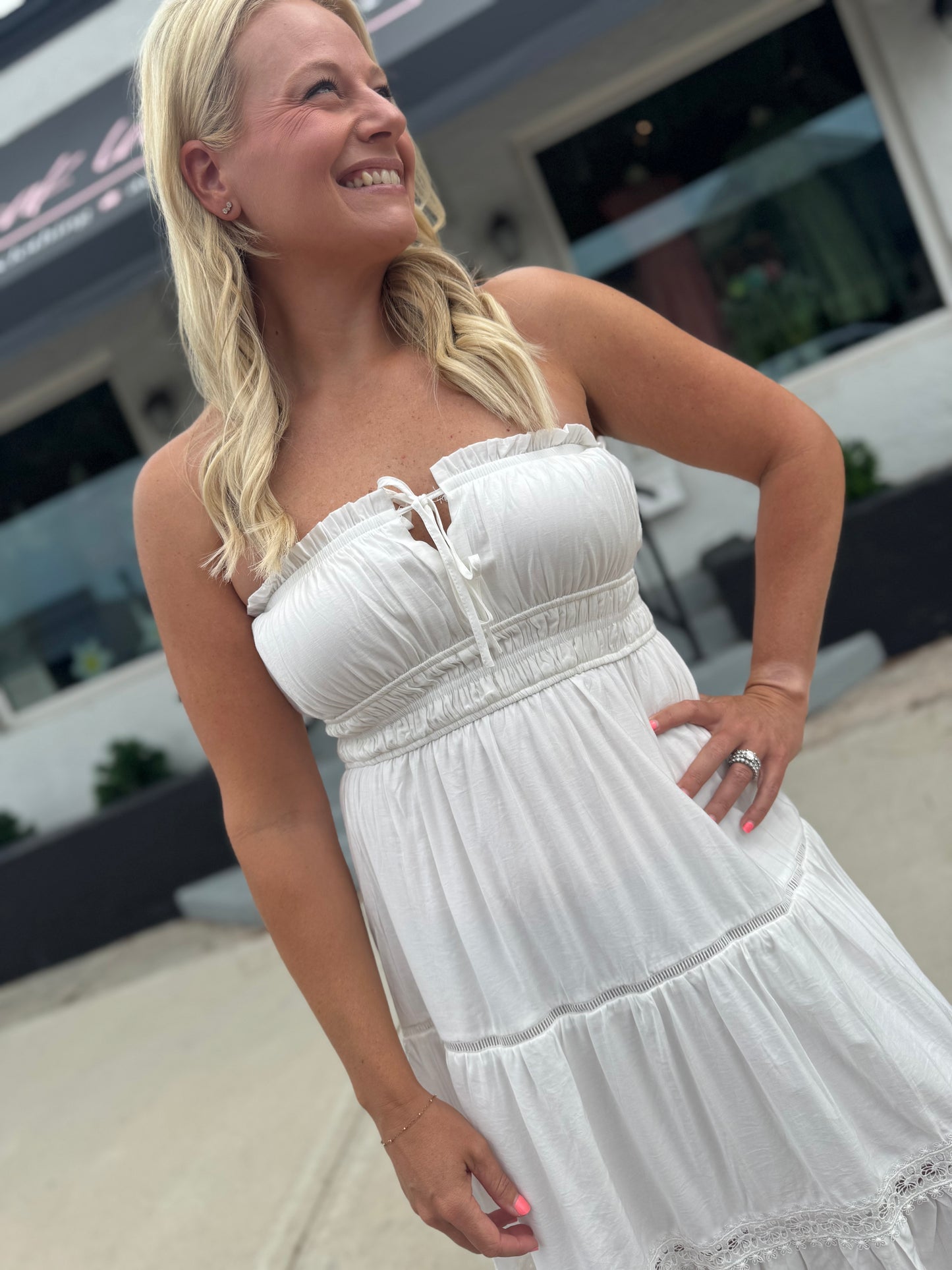 Sweet Escape Tie Front Midi Dress