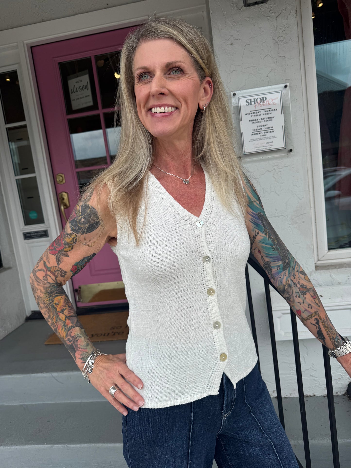 The Briella Button Vest
