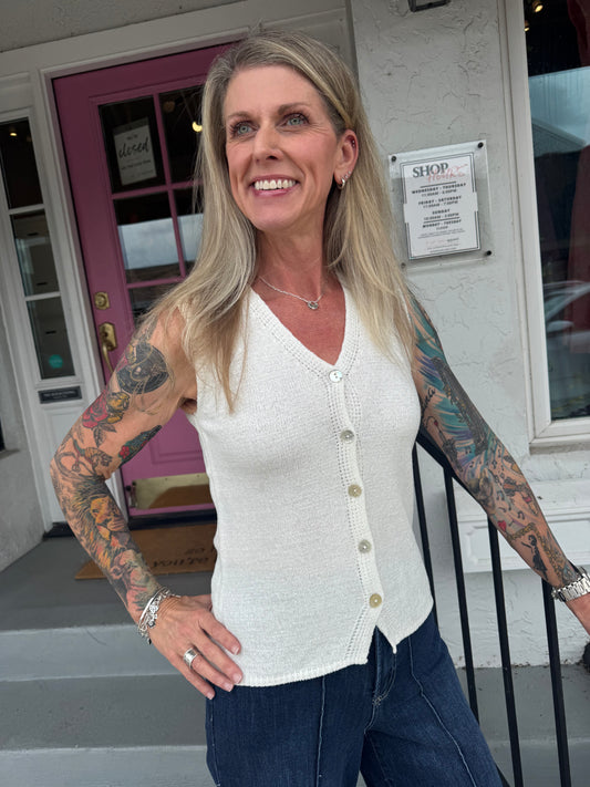 The Briella Button Vest