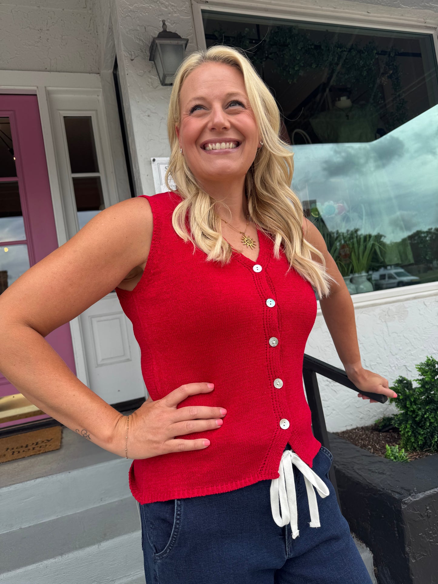 The Briella Button Vest