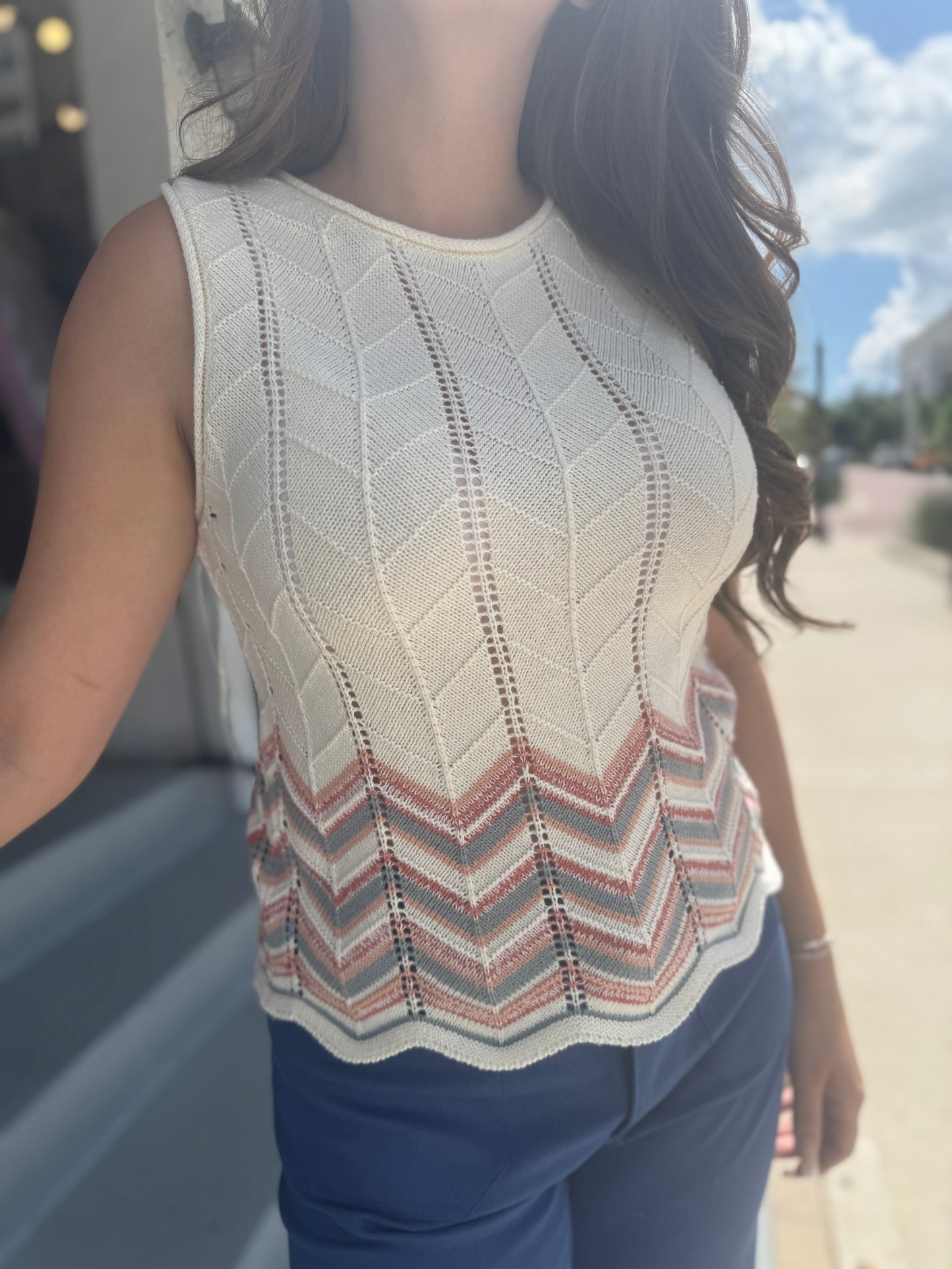 Seaside Stripe Sweater Tank