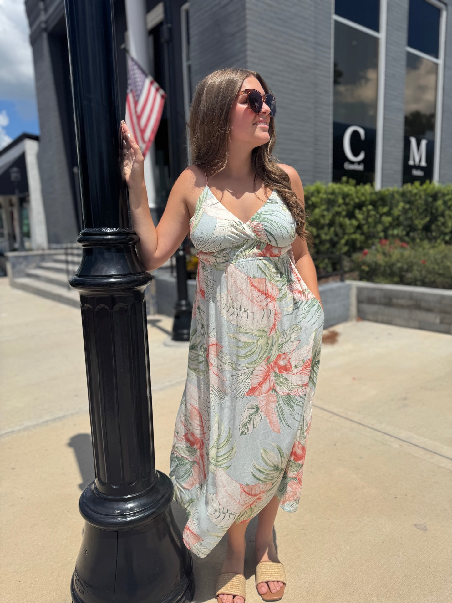 Coastal Bloom Midi Dress