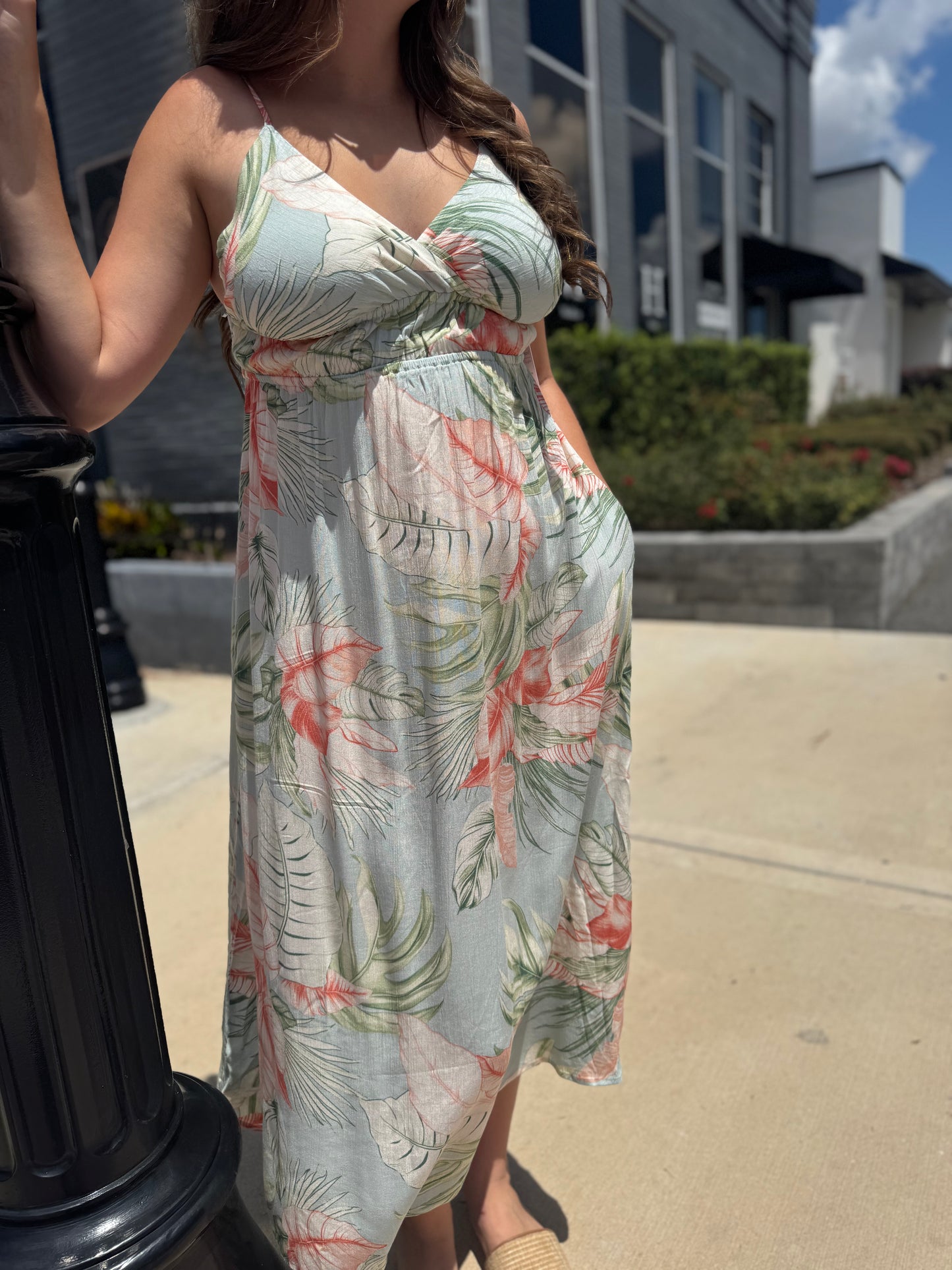 Coastal Bloom Midi Dress