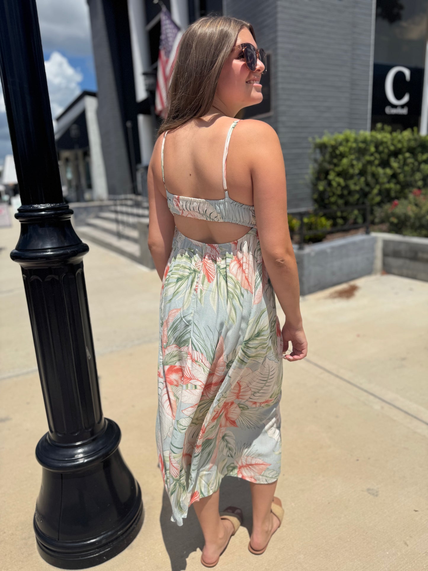 Coastal Bloom Midi Dress