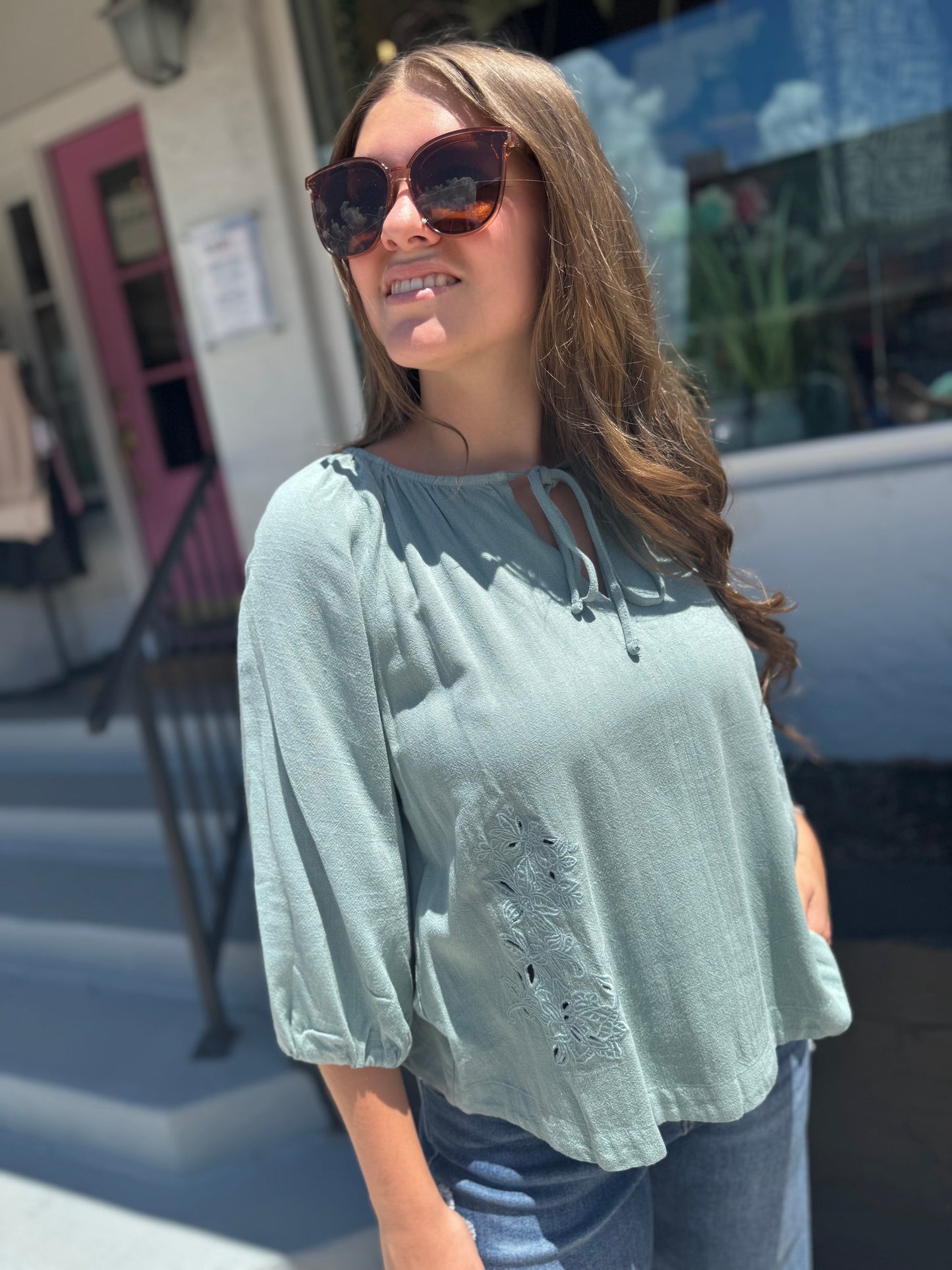 Boho Breeze Peasant Top