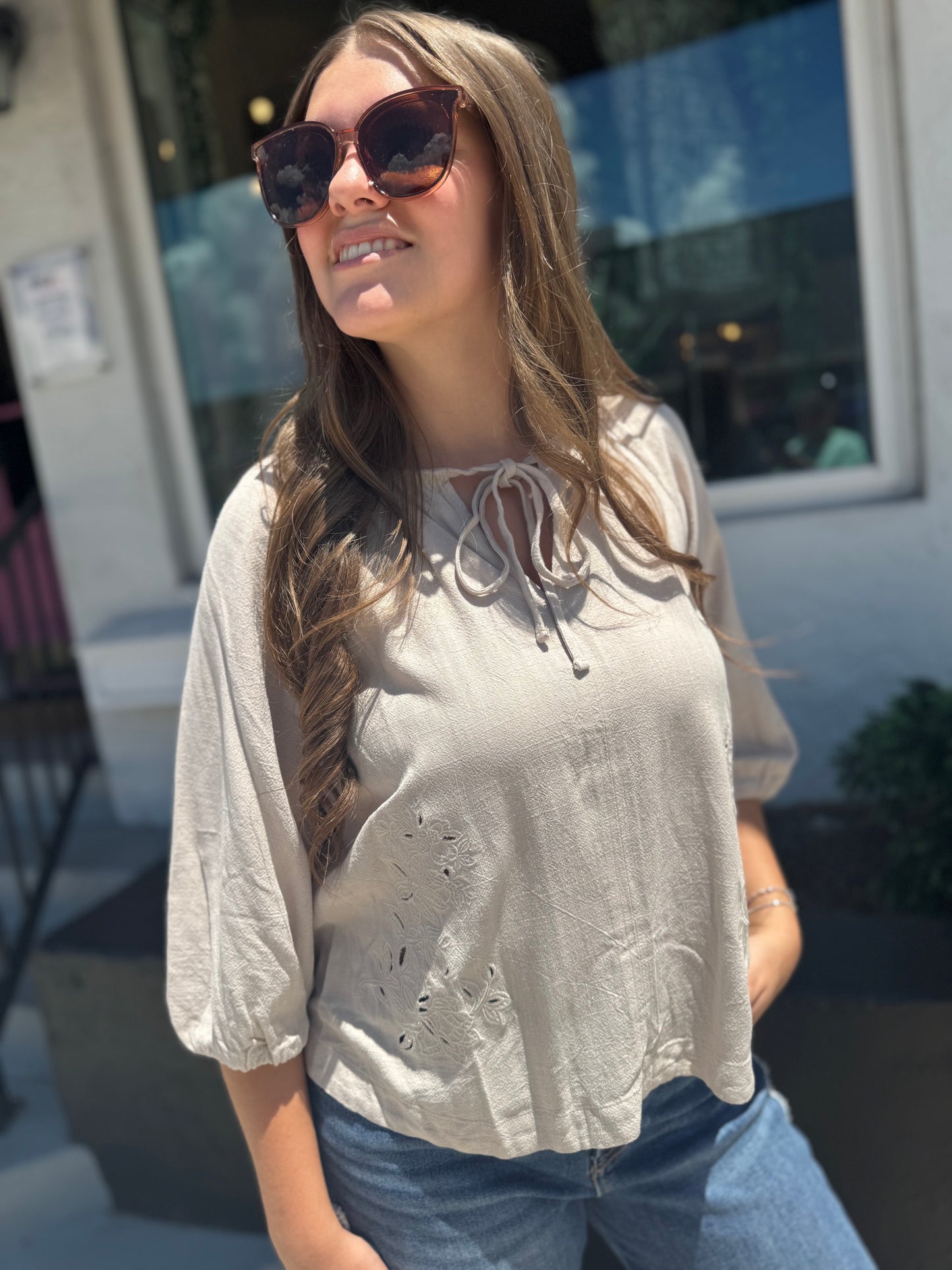 Boho Breeze Peasant Top