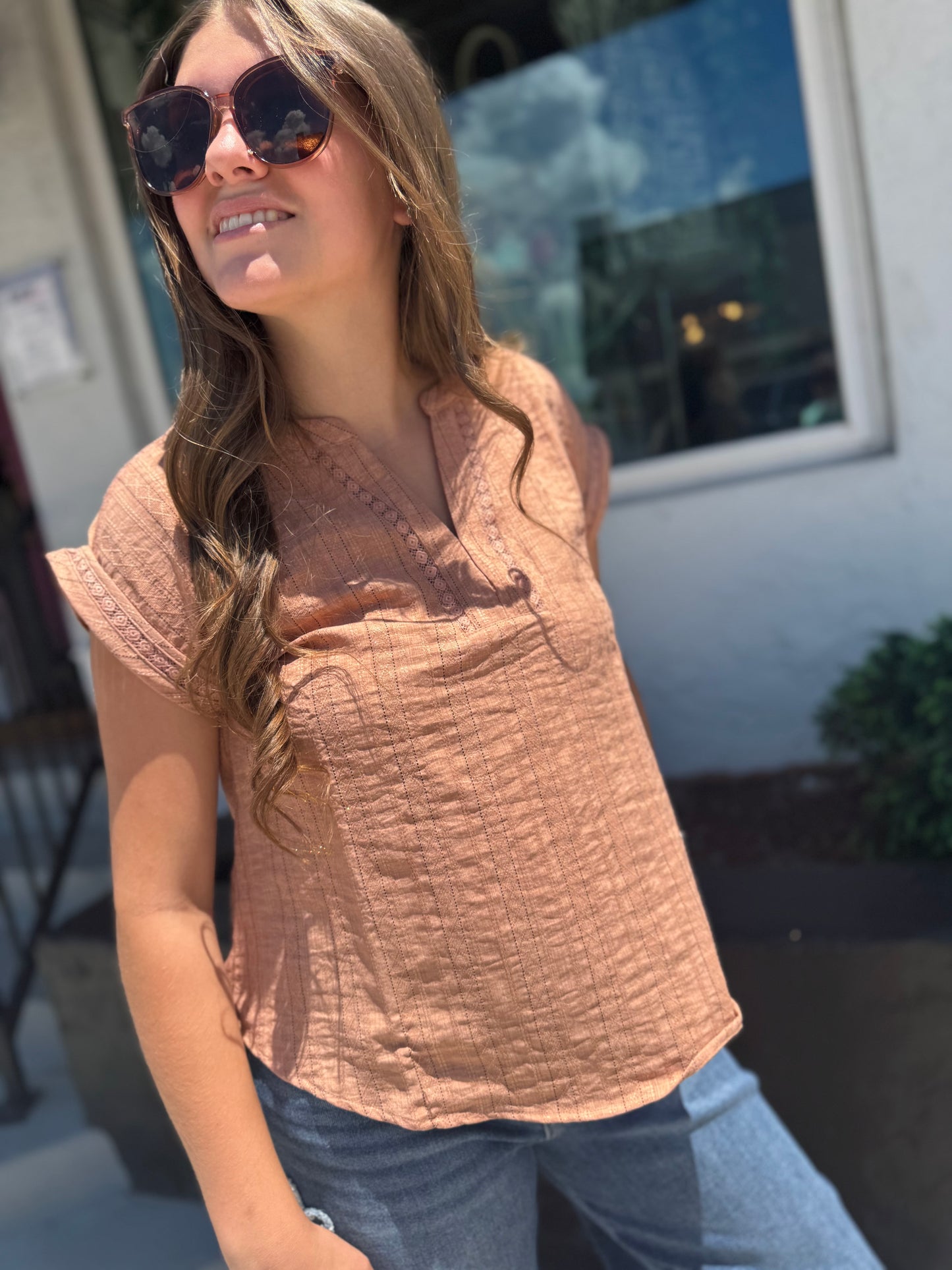 Golden Hour Lace Detail Top