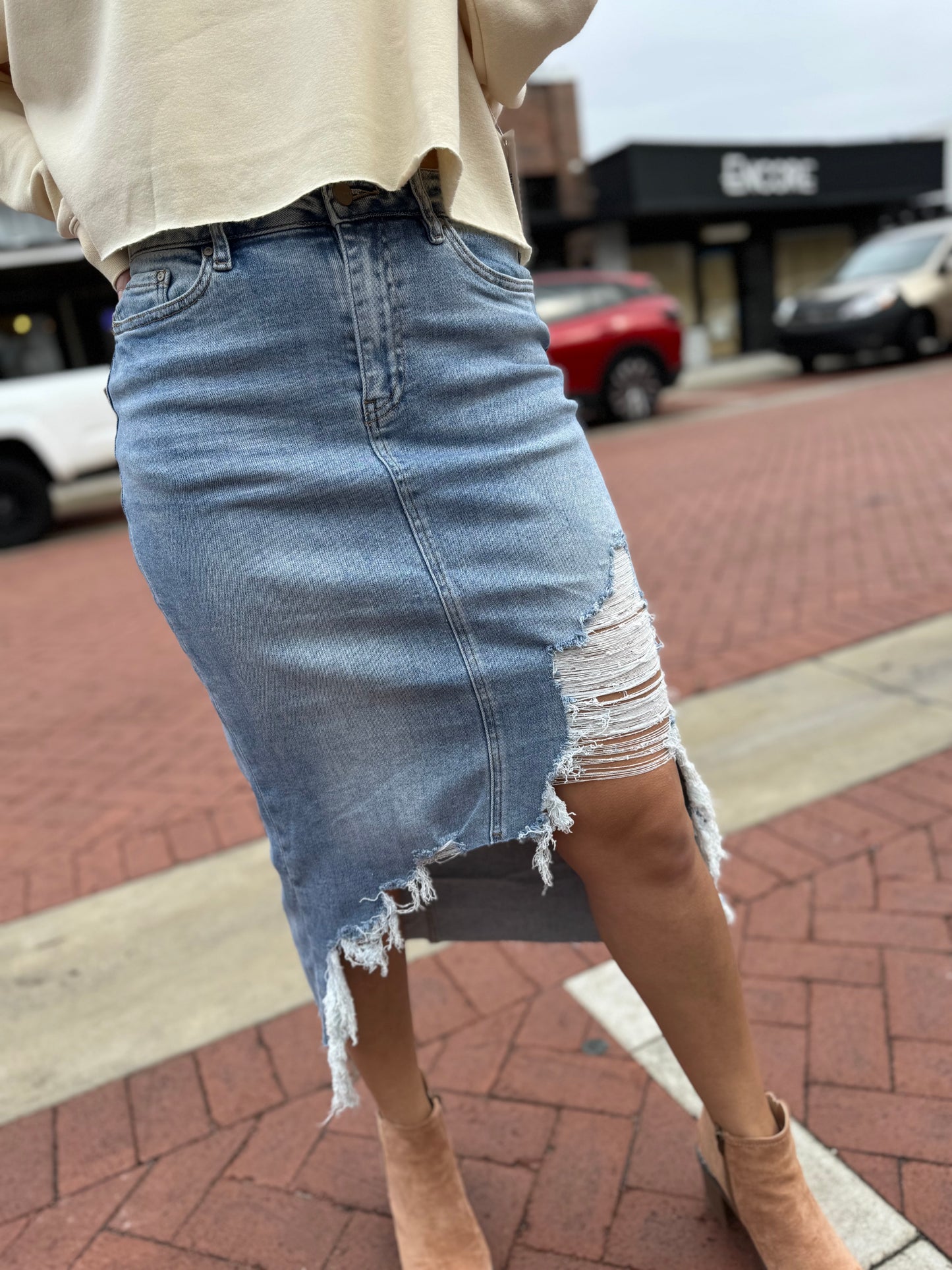 The Sloan Denim Skirt