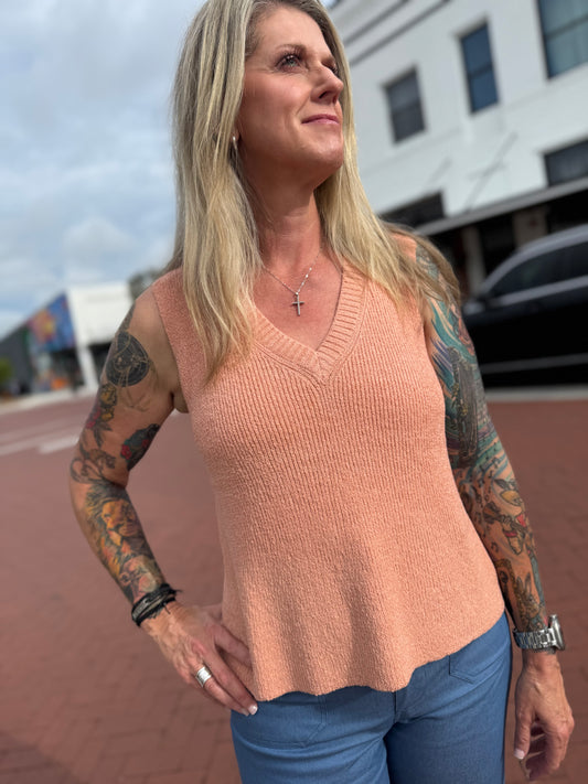 The Summer Sway Tank - Peach