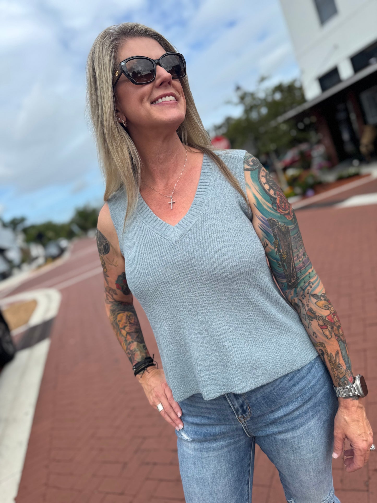 Sweet & Sleek Tank - Blue