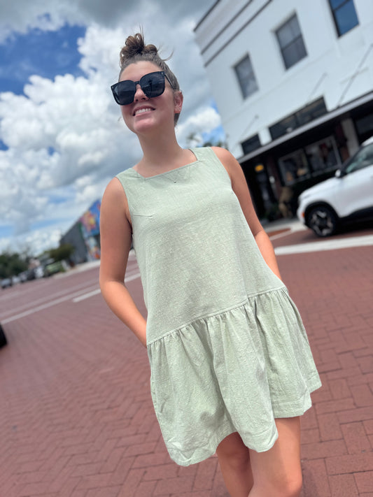 The Flirt Factor Dress - Sage
