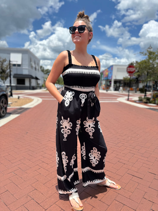 The Boho Bliss Jumpsuit - Black