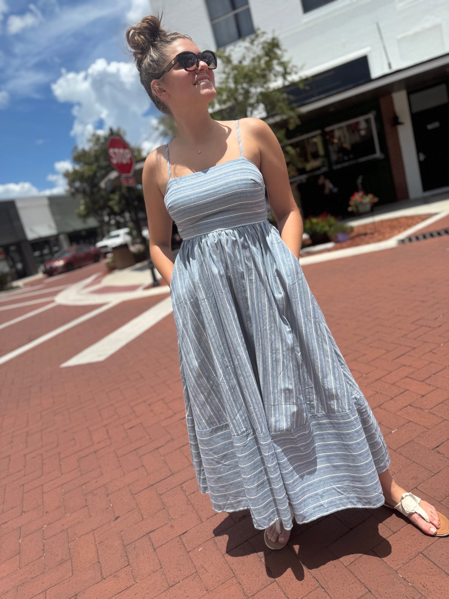 The Weekend Lines Midi Dress - Blue