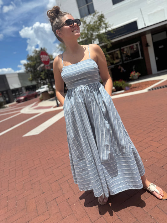 The Weekend Lines Midi Dress - Blue