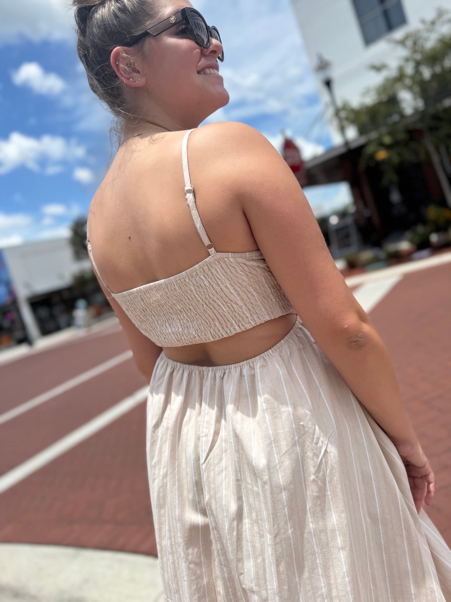 The Weekend Lines Midi Dress - Beige