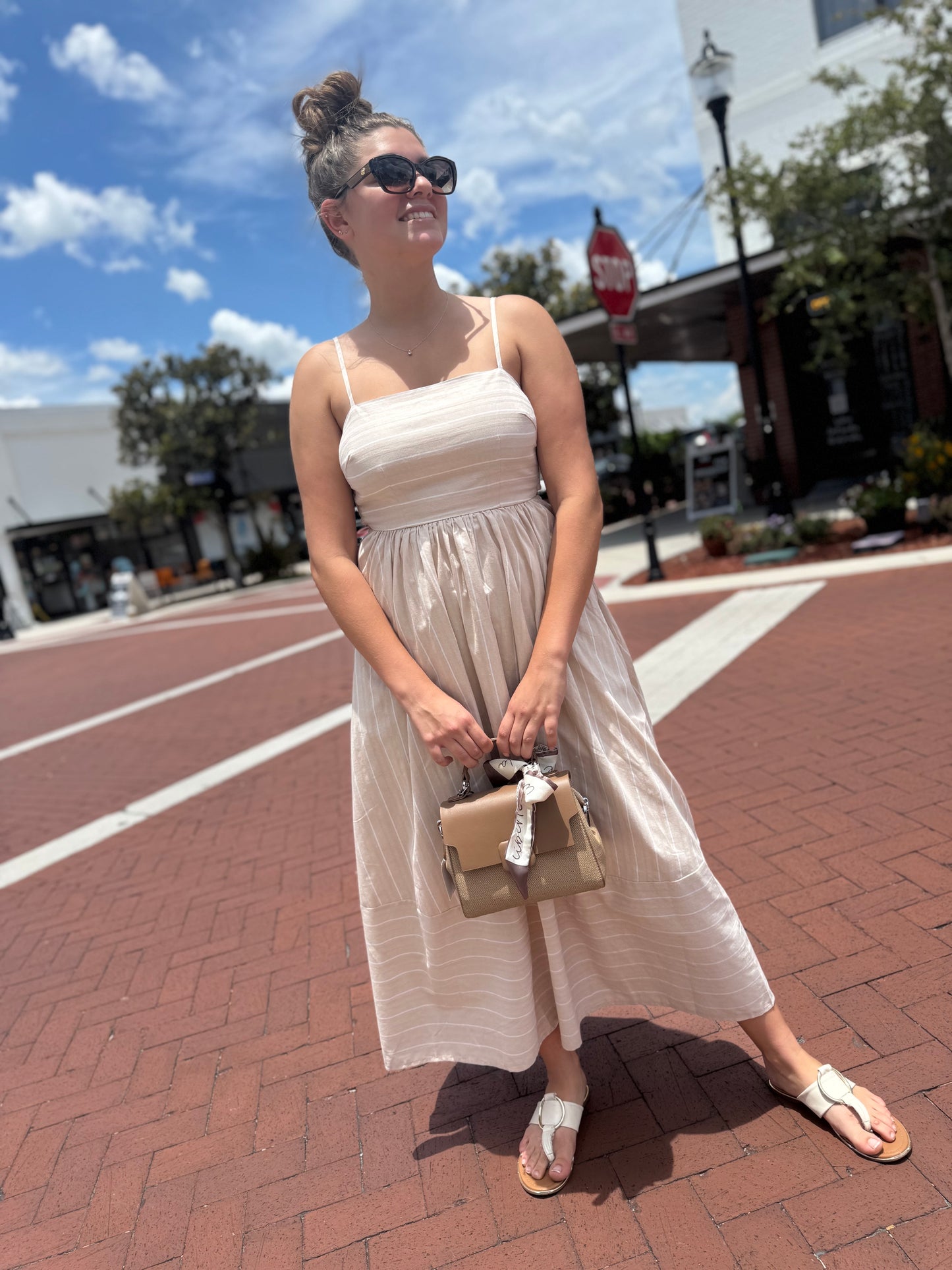 The Weekend Lines Midi Dress - Beige