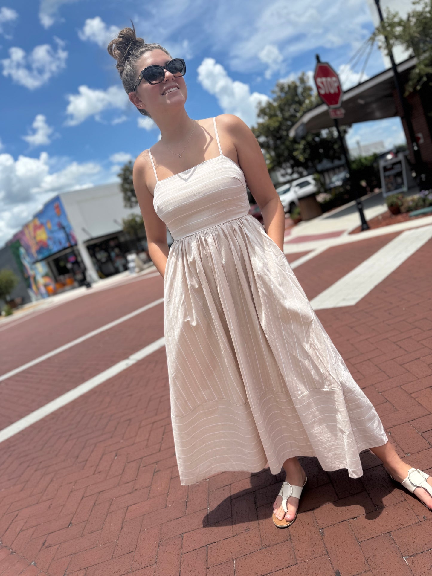 The Weekend Lines Midi Dress - Beige
