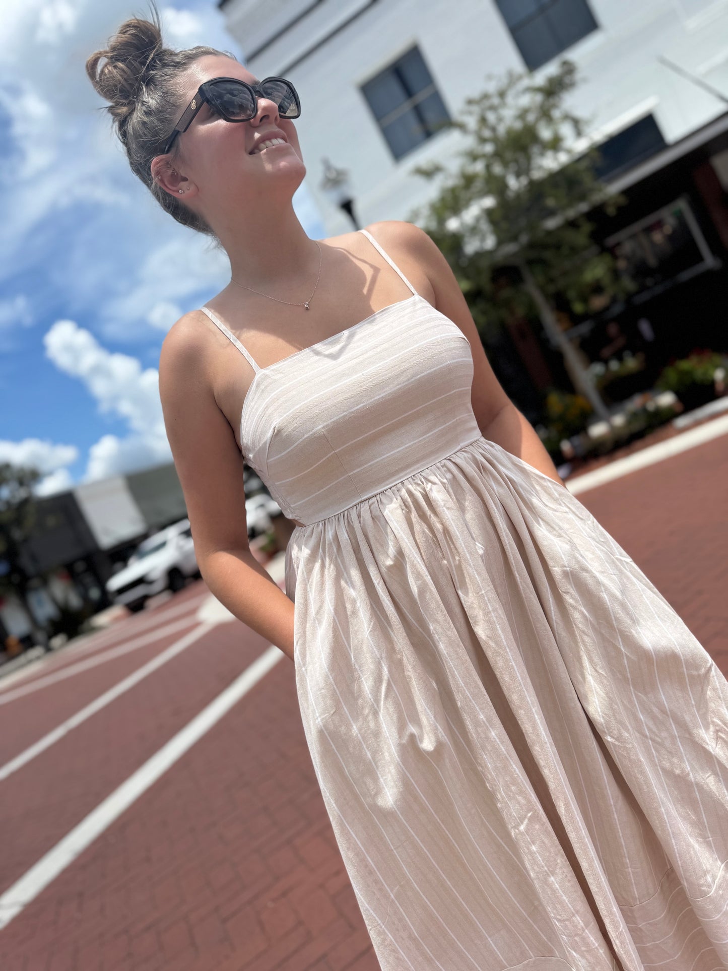 The Weekend Lines Midi Dress - Beige