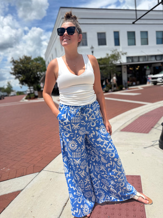The Summer Stroll Pants - Sky
