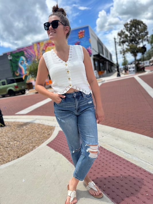 The Hooked On You Vest - Cream