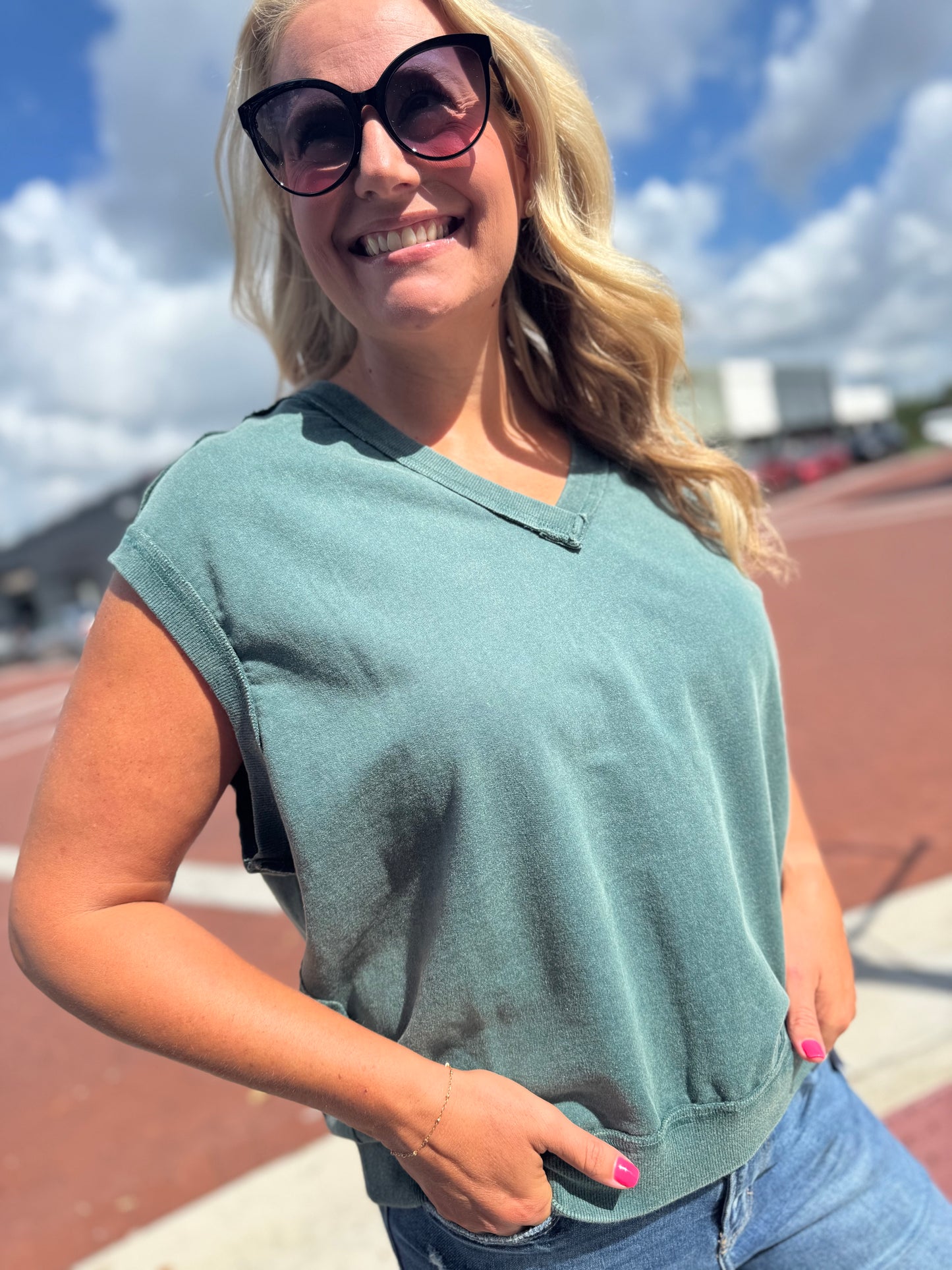 The Unwind Knit Top - Green