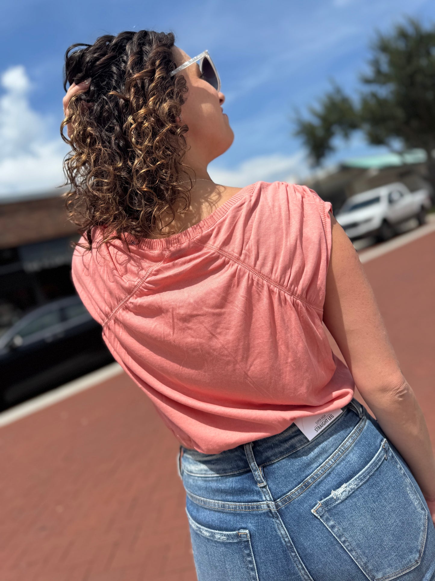 The Squeeze Me Knit Top - Coral