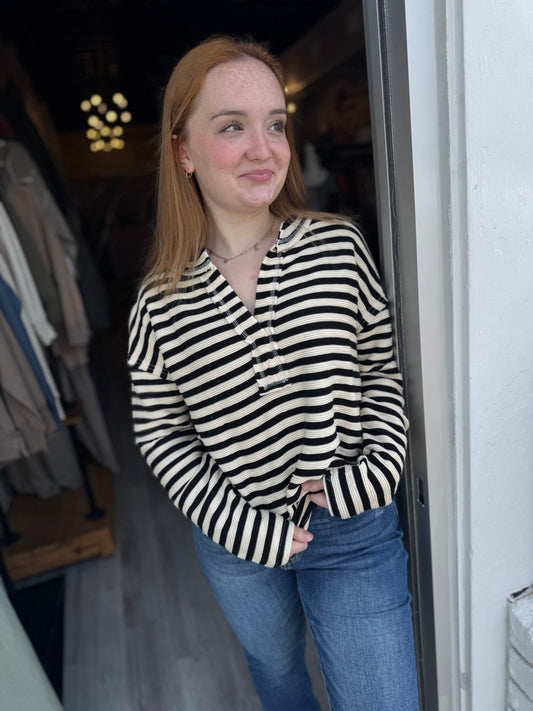 The Addams Stripes Knit Top