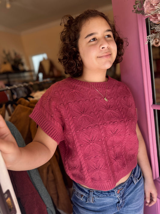 Frosted Petal Knit Top