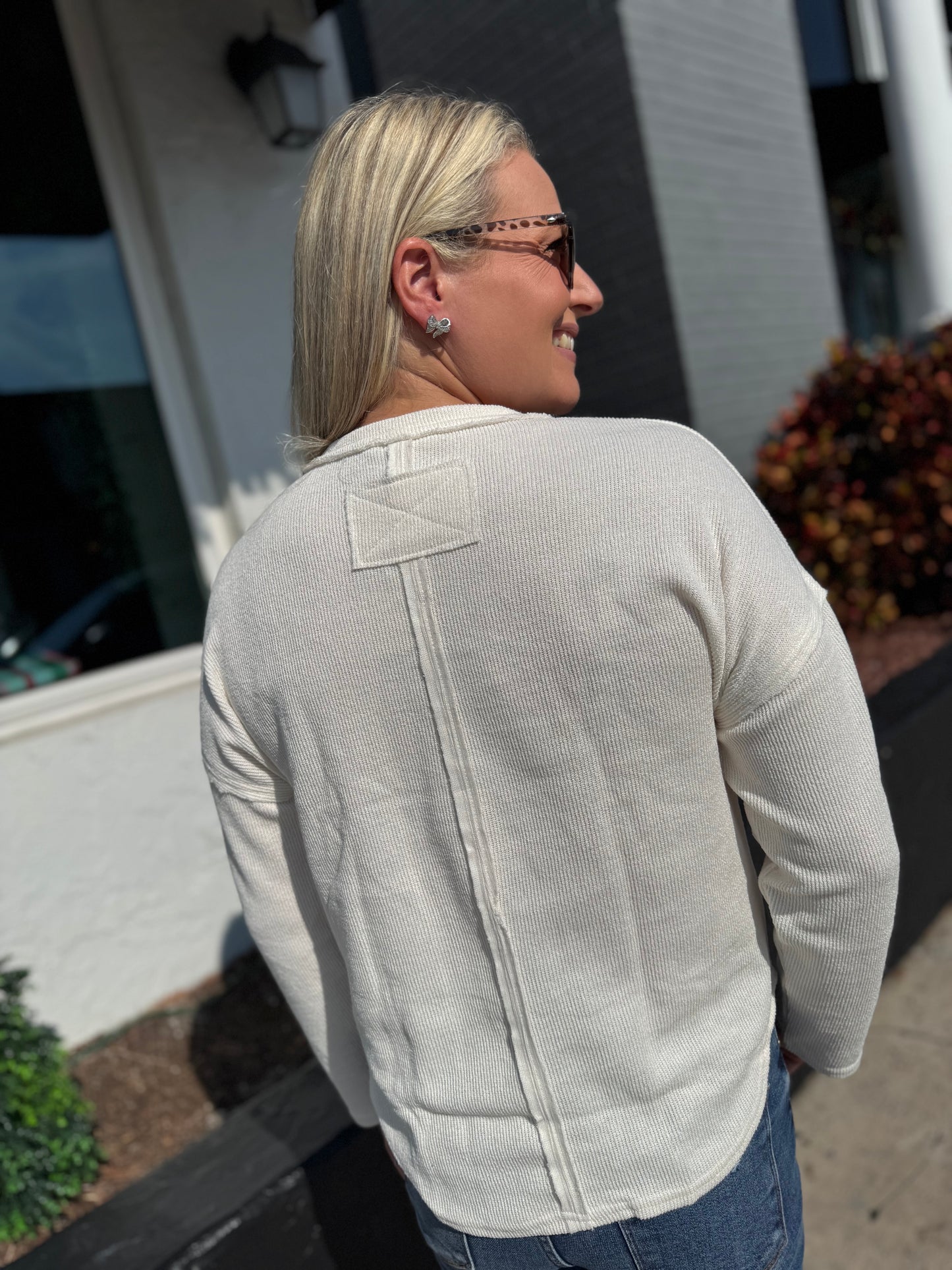 Cozy Split Neck Knit Top - 2 Colors