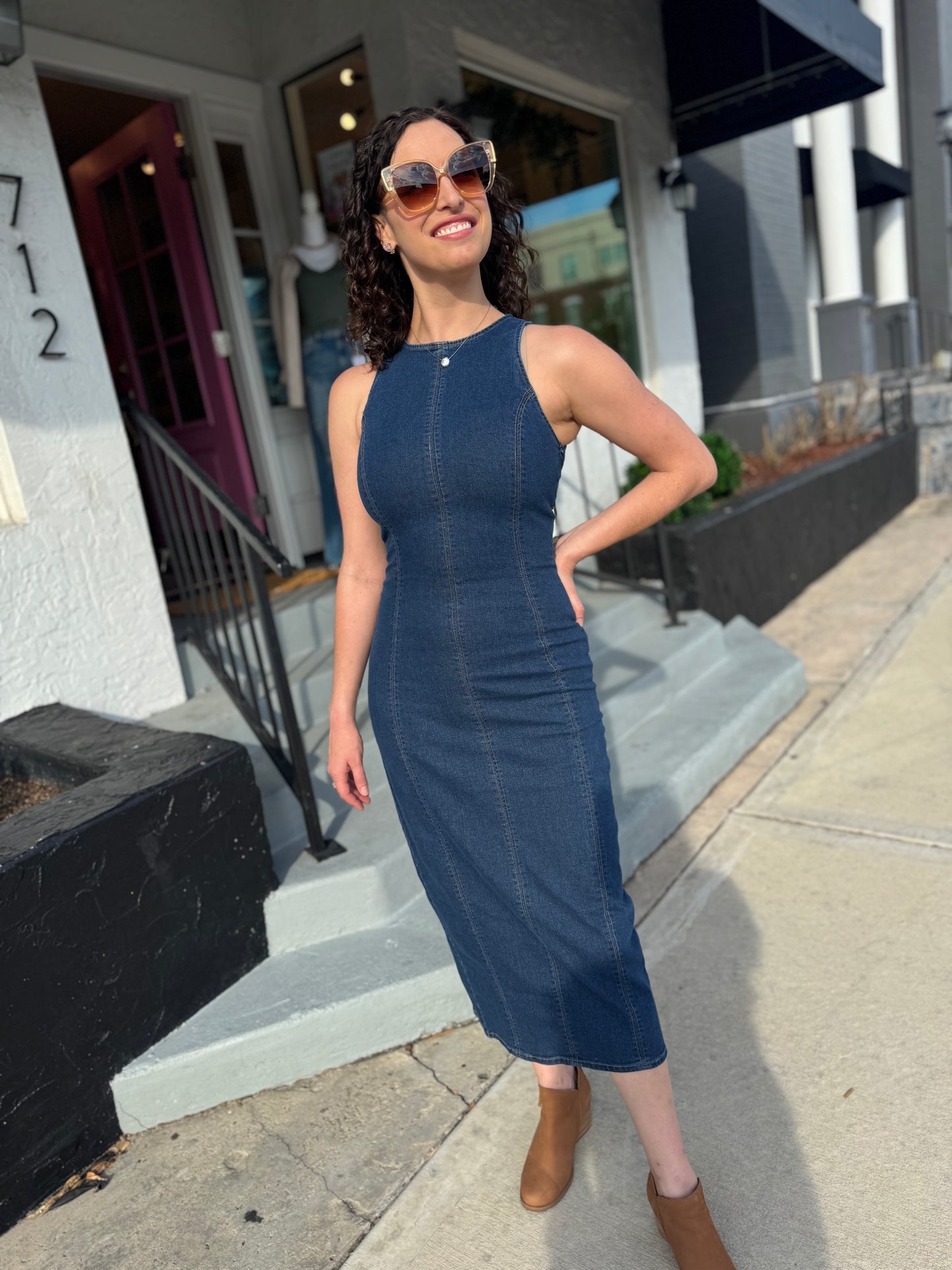Denim Definition Midi Dress
