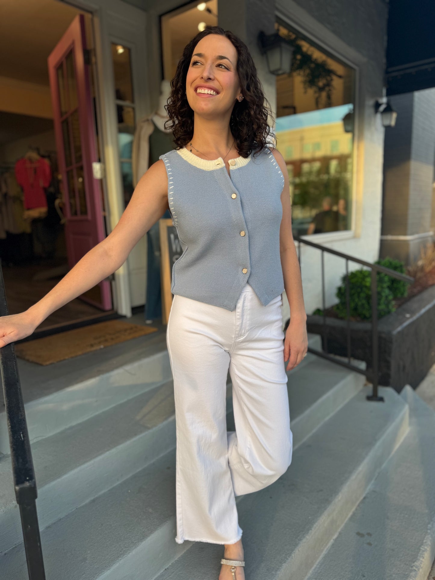 The Bluebird Button Vest