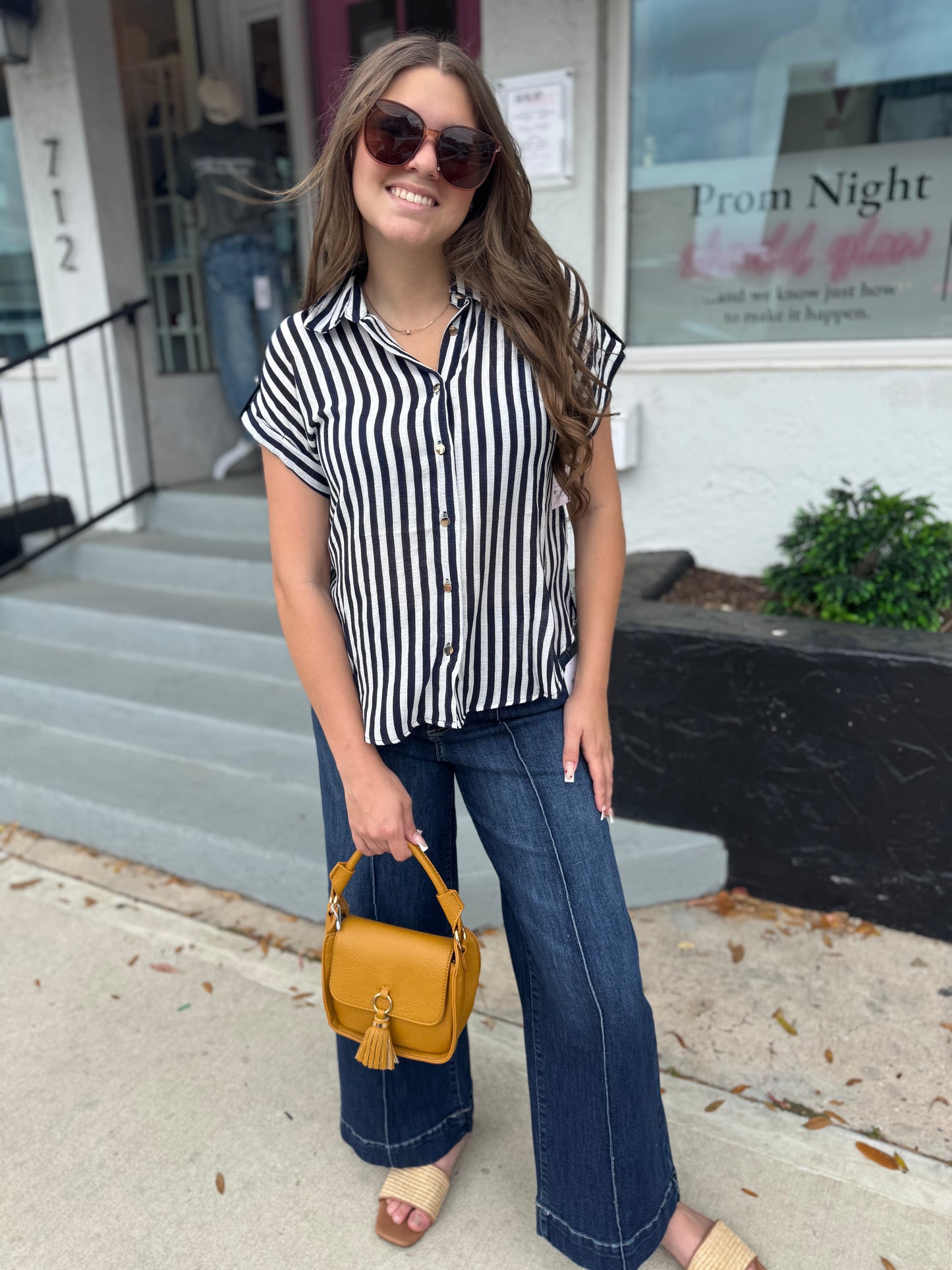 The Classic Stripe Button Down Top