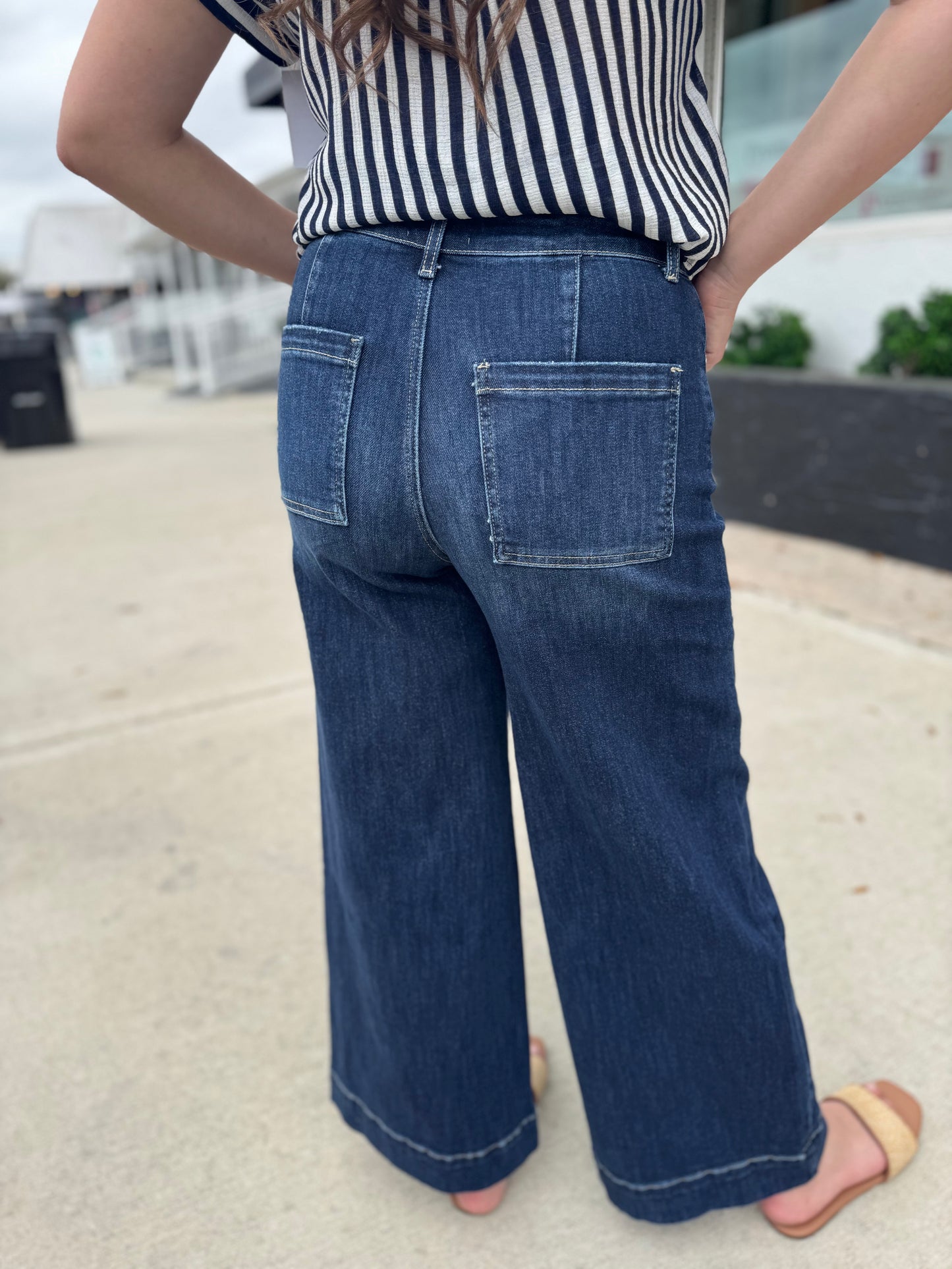 Kelsey Pin-Tuck Wide Leg Jeans
