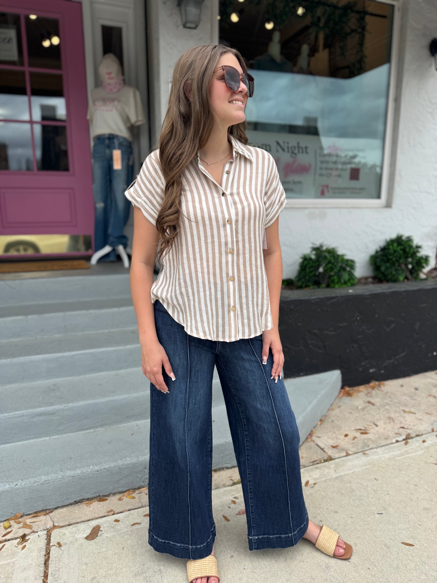 The Classic Stripe Button Down Top