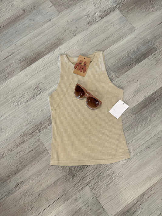 Not At All Knit Tank - Taupe