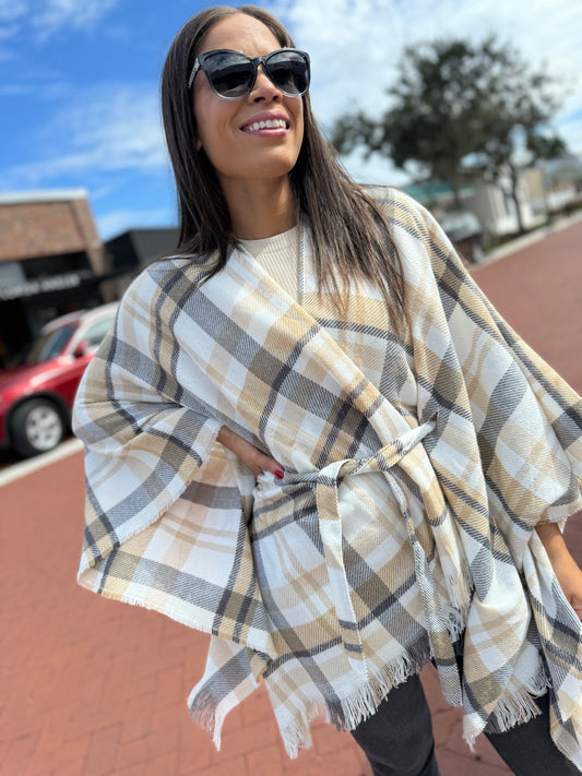 Harvest Moon Belted Poncho - 2 Colors